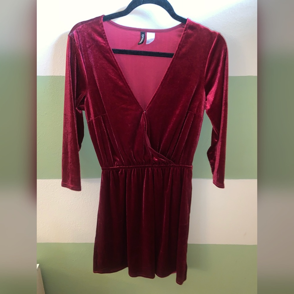 Red velvet dress